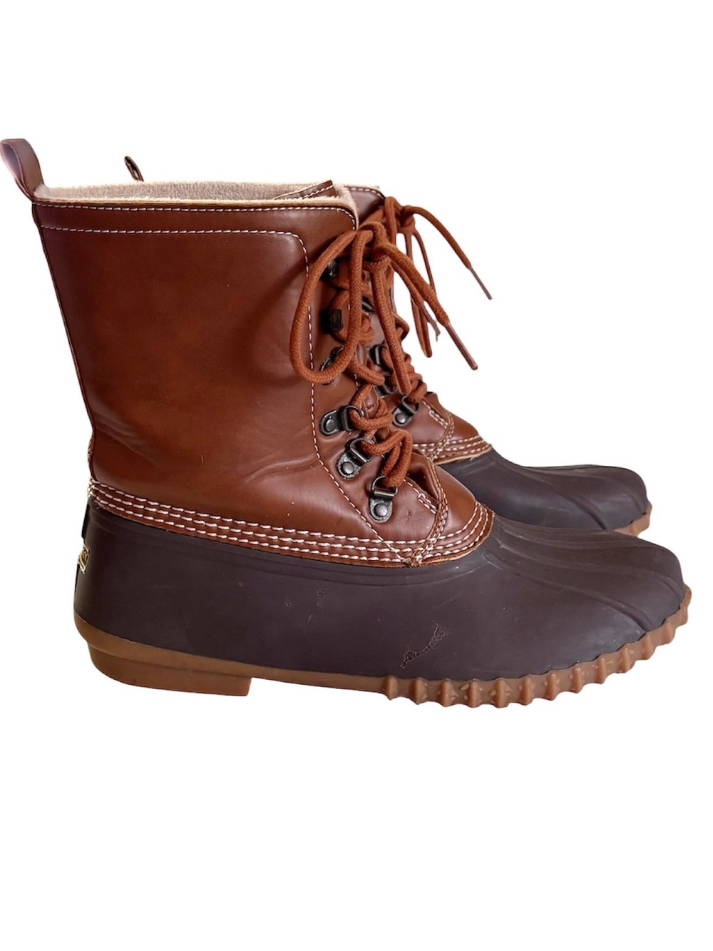 Union Bay Brown and Black Rubber Duck Boots Size 10